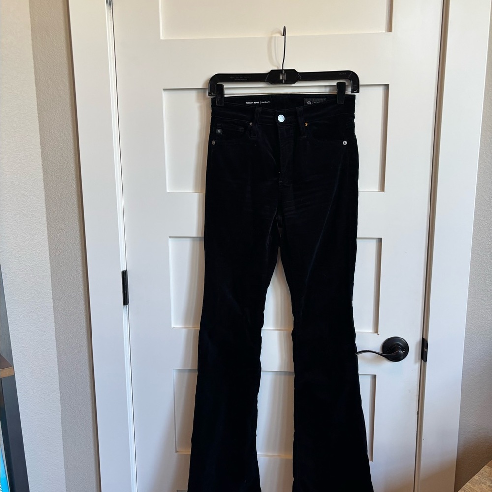 Black Velvet Flared Pants